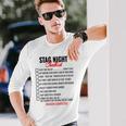 Bachelors Party Checklist Stag Do Party Games Long Sleeve T-Shirt Gifts for Him