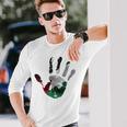 Bandera Palestina En Una Impresión A Mano Palestina Gratis Camiseta de manga larga Regalos para él