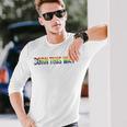 Born This Way Lgbtqia Progress Pride Flag Stripes Lgbtqia Long Sleeve T-Shirt Gifts for Him