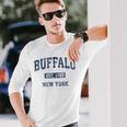 Buffalo New York Ny Vintage Athletic Sports Long Sleeve T-Shirt Gifts for Him
