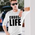 Choose Life Grandes Lettres Noires En Gras Style Rétro Années 80 T-shirt à manches longues Cadeaux pour lui