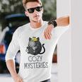 Cozy Mysteries Cute Cat Cozy Murder Mystery Cat Detective Long Sleeve T-Shirt Gifts for Him