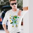 Dabbing Unicorn Support Jersey Brazil Soccer Girls Long Sleeve T-Shirt Gifts for Him