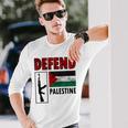 Defend Palestine Palestine Fighter Palestine Flag Gaza Camiseta de manga larga Regalos para él