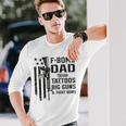 F Bomb Dad Tattoos Big Guns & Tight Buns Camo Gun Long Sleeve T-Shirt Gifts for Him