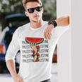 Floral Palestine Watermelon Map Free Palestine Long Sleeve T-Shirt Gifts for Him
