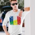 France Senegal Flags Half Senegalese French Roots Vintage Long Sleeve T-Shirt Gifts for Him