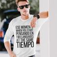 Bilingual English Español Spanish Ingles Spanglish Gray Langarmshirts Geschenke für Ihn