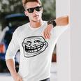 Troll Face Nerd Geek Graphic Long Sleeve T-Shirt Gifts for Him