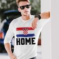 Home Kroatienintage Distressed Weltreisender Langarmshirts Geschenke für Ihn