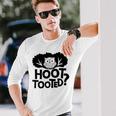 Hoot Tooted Lustiger Eulen-Spruch Papa Witz Langarmshirts Geschenke für Ihn