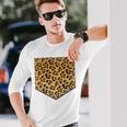 Leopard Print Pocket Cool Animal Lover Cheetah Long Sleeve T-Shirt Gifts for Him