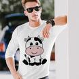 Lindo Animal Deaca Blanco Negro Con Estampado Deaca Kawaii Camiseta de manga larga Regalos para él