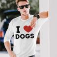I Love Dogs Amante De Los Perros Retro I Heart Dogs Camiseta de manga larga Regalos para él