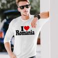 I Love Heart Rumänien Rumänische Kultur Langarmshirts Geschenke für Ihn