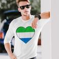 I Love Sierra Leone Sierra Leonean Flag Heart Outfit Long Sleeve T-Shirt Gifts for Him