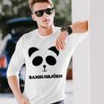 Panda-Gesicht Langarmshirts Bambusbjörn, Witzig & Unisex Weiß Geschenke für Ihn