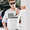 Papa's Bester Schwimmer X Lecker Bierchen Party Outfit Langarmshirts Geschenke für Ihn