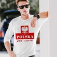 Polska Bialo-Czerwoni Polnische Flagge Polnisches Emblem Weißer Adler Langarmshirts Geschenke für Ihn