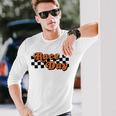 Race Day Checkered Flag Racing Driver Cheer Mama Long Sleeve T-Shirt Gifts for Him