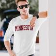 Retro Minnesota Vintage Minnesota Gold Maroon Throwback Long Sleeve T-Shirt Gifts for Him