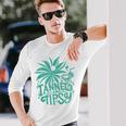 Retro Tanned And Tipsy Beach Summer Vacation Long Sleeve T-Shirt Gifts for Him