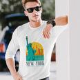 Statue Of Liberty Retro Vintage New York City Nyc Ny Long Sleeve T-Shirt Gifts for Him
