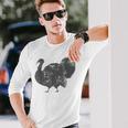 Vintage Distressed Turkey Large Bird Thanksgiving Lover Long Sleeve T-Shirt Gifts for Him