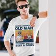 Vintage Grumpy Old Man Like Beer And Dogs Red Corgi Grandpa Long Sleeve T-Shirt Gifts for Him