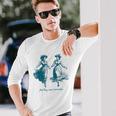 Vintage Lesbian Pride And They Were Roommates Sapphic Pride Long Sleeve T-Shirt Gifts for Him
