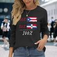100 Per Cent For A Puerto Rico & Dominican Flag Long Sleeve T-Shirt Gifts for Her