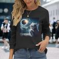 2024 Total Solar Eclipse Cat Wearing Glasses Totality Cat Long Sleeve T-Shirt Gifts for Her
