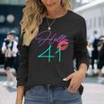 41St Birthday Hello 41 Kiss Purple Bday Women Long Sleeve T-Shirt Gifts for Her