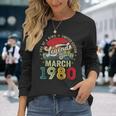 44 Years Old Legend Since March 1980 44Th Birthday Men Long Sleeve T-Shirt Gifts for Her