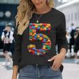 5 Year Old Blocks Building Master Builder 5Th Birthday Boy Long Sleeve T-Shirt Gifts for Her
