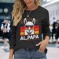 Alpapaatertag Papa Alpaka Retrointage Deutschland Flagge Langarmshirts Geschenke für Sie