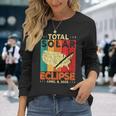 America 2024 Total Solar Eclipse Solar Eclipse Retro Vintage Long Sleeve T-Shirt Gifts for Her