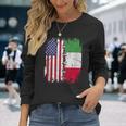 American Flag With Italian Flag Italy Long Sleeve T-Shirt Gifts for Her