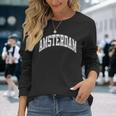 Amsterdam Netherlands Varsity Style Text Langarmshirts Geschenke für Sie