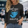 Animal Sólo Un Chico Que Ama Los Axolotls Salamandra Ajolote Camiseta de manga larga Regalos para ella
