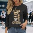 April 1980 44Th Birthday 2024 44 Years Of Being Awesome Long Sleeve T-Shirt Gifts for Her