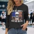 Ar-15 Give Me Liberty Or Give Me Death Skull Ar15 Rifle Long Sleeve T-Shirt Gifts for Her