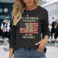 Army Veterans Day My Favorite Veteran Is My Grandpa Kids Long Sleeve T-Shirt Gifts for Her