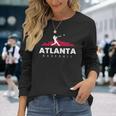 Atlanta Baseball Vintage Minimalist Retro Baseball Lover Long Sleeve T-Shirt Gifts for Her