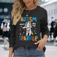 Autism Unicorn Floss Cant Dim My Sparkle Awareness Girls Kid Long Sleeve T-Shirt Gifts for Her