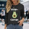 Avo-Cato Cat Avocado Meow Cat Langarmshirts Geschenke für Sie