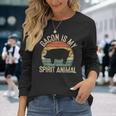 Bacon Is My Spirit Animal Retro Bbq Costume Pork Grill Long Sleeve T-Shirt Gifts for Her