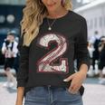 Baseball Jersey Number 2 Vintage Long Sleeve T-Shirt Gifts for Her