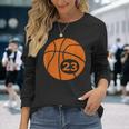 Basketball Player Jersey Number 23 Graphic Long Sleeve T-Shirt Gifts for Her