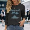 Beach Lifestyle Life Surfer Island Eat Sleep Beach Repeat Long Sleeve T-Shirt Gifts for Her